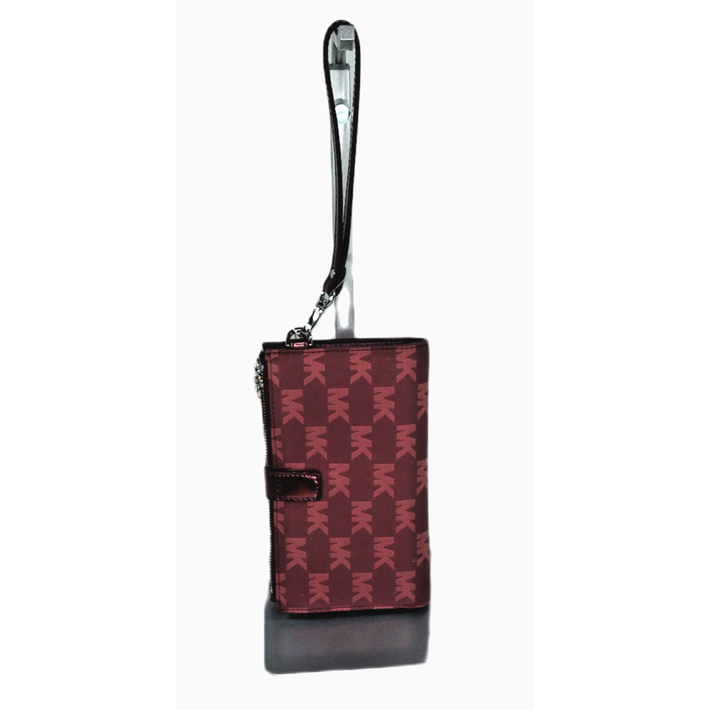 Michael Kors Double Zip Wristlet Wallet-Merlot/Burgundy/Wine-NWT - Picture 2 of 14